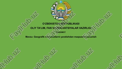 geografik ma'lumotlar yaratish — PPTX