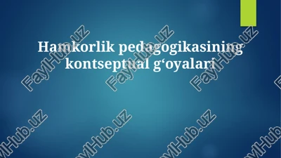 hamkorlik pedagogikasining asosiy tushunchalari va tamoyillari — PPTX