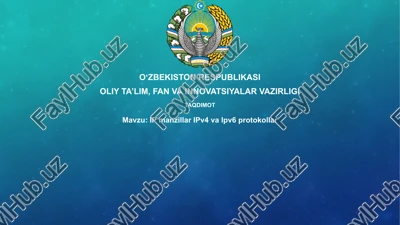 ip manzillar ipv4 va ipv6 protokollar — PPTX