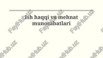 mehnat huquqlari asoslari — PPTX