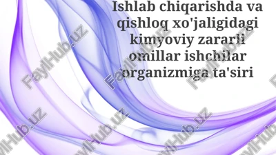zararli kimyoviy omillarning ta'siri — PPTX