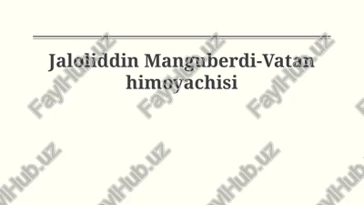 jaloliddin manguberdi-vatan himoyachisi — PPTX