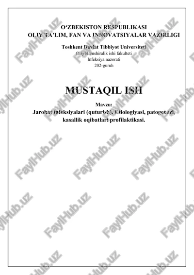 jarohat infeksiyalari (quturish) — DOCX