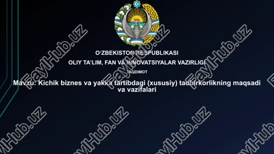 kichik biznes va tadbirkorlik — PPTX