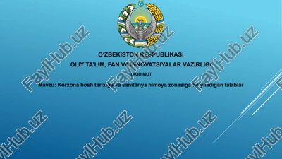 korxona boshtarixi va sanitariya-himoya zonasi — PPTX