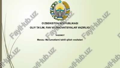 ma'lumotlarni tahlil qilish vositalari — PPTX