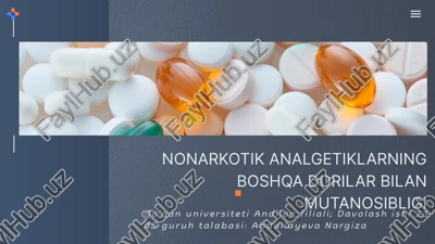 nonarkotik analgetiklarning boshqa dorilar bilan mutanosibligi — PPTX