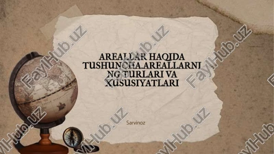 areallar haqida tushuncha.areallarning turlari va xususiyatlari — PPTX