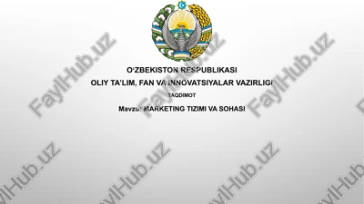 marketing tizimi vasohasi — PPTX