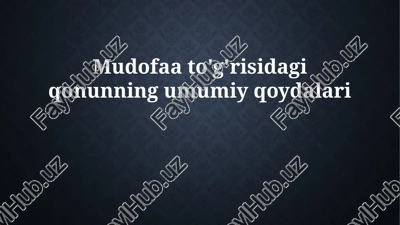 mudofaa to'g'risidagi qonun — PPTX