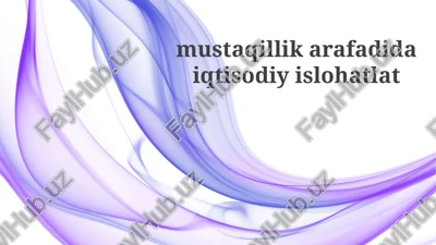 mustaqillik arafasida iqtisodiy islohatlar — PPTX