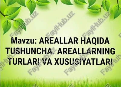 areal haqida tushuncha — PDF
