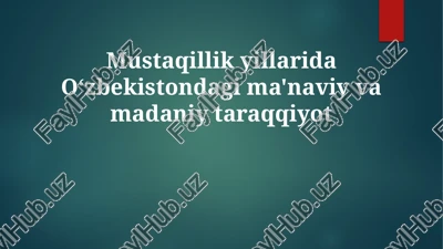 islom madaniyatining qayta tiklanishi — PPTX
