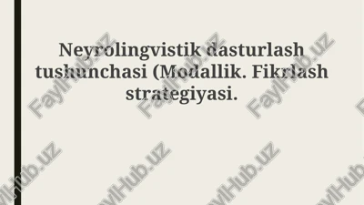 neyrolingvistik dasturlash tushunchasi — PPTX