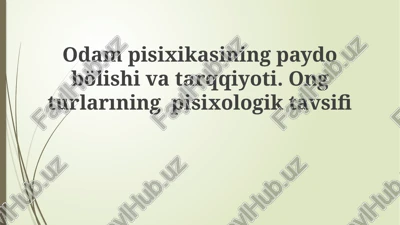 inson psixikasi — PPTX