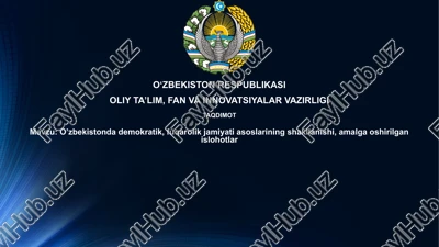 o'zbekistonda demokratik, fuqarolik jamiyatining shakllanishi — PPTX