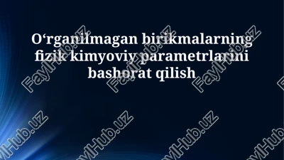 molekulalarning fizik-kimyoviy xususiyatlari — PPTX