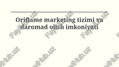 oriflame marketing tizimi — PPTX