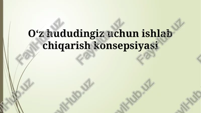 hududning iqtisodiy holati va resurslari — PPTX