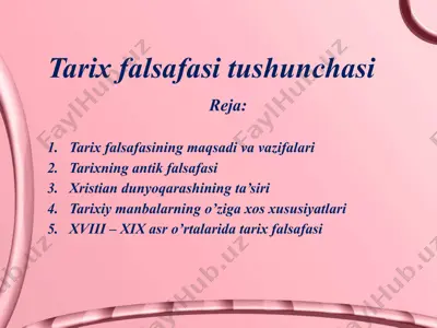 tarix falsafasi tushunchasi — PPTX