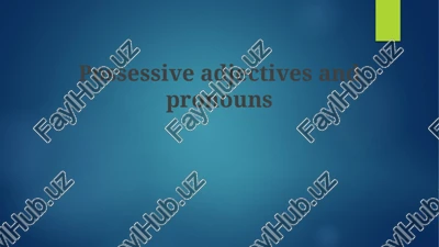 possessive adjectives and pronouns — PPTX