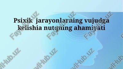 nutq va aqliy jarayonlar — PPTX