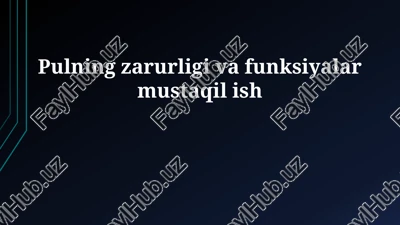 siyraklash va mustaqil ishlar — PPTX