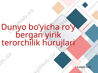 dunyo bo’yicha ro’y bergan yirik terrorchilik hurujlari (beslan, nyu york, ishid) — PPTX
