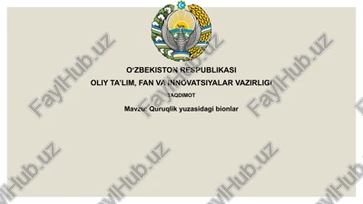 quruqlik yuzasida bionlar — PPTX