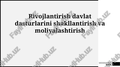 rivojlantirish davlat dasturlari — PPTX