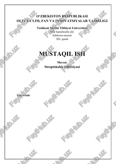 streptokokk infeksiyasi — DOCX
