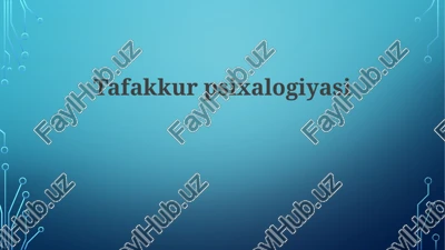 tafakkur psixologiyasi — PPTX