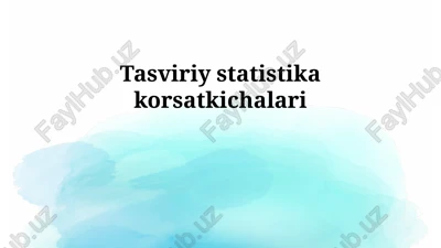 ta'rifiy statistika — PPTX