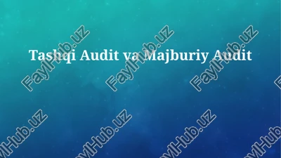 tashqi audit va majburiy audit — PPTX
