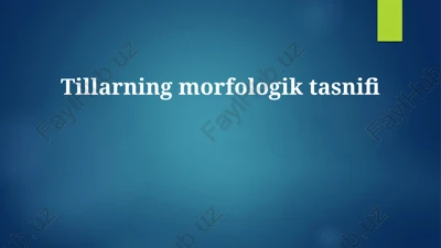 tillarning morfologik tasnifi — PPTX
