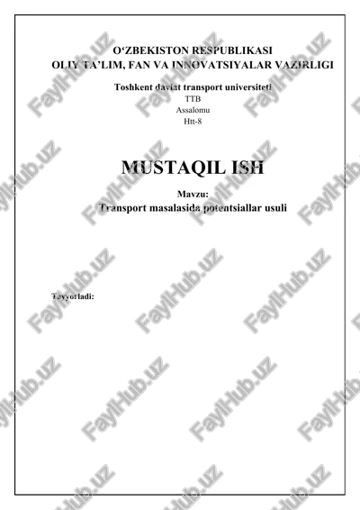 potentsiallar usuli — DOCX