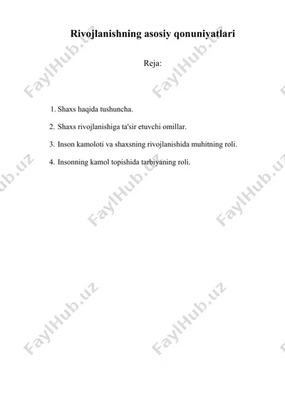 rivojlanishning asosiy qonuniyatlari — DOC