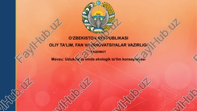 uzluksiz ta'limda ekologik ta'lim konsepsiyasi — PPTX