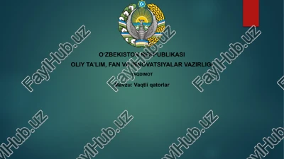 vaqt seriyasi tahlili — PPTX