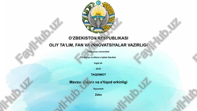 vijdon va e'tiqod erkinligi — PPTX