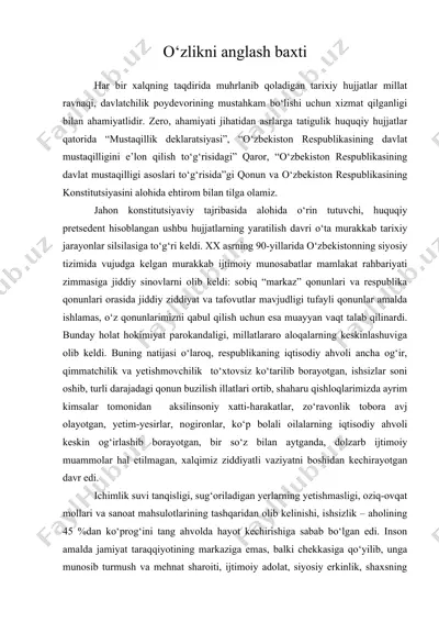 o‘zlikni anglash baxti — DOC