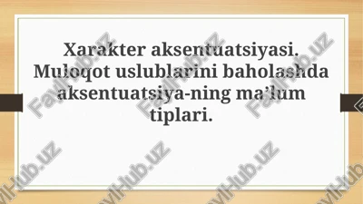 xarakteraksentuatsiyasi — PPTX