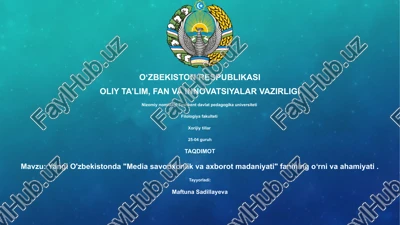 media savodxonlik va axborot madaniyati — PPTX