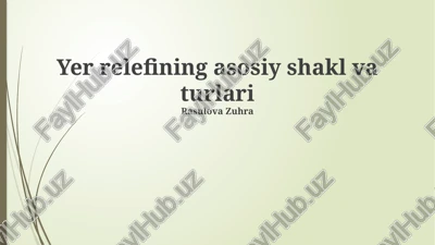 yer relefining asosiy shakl va turlari — PPTX