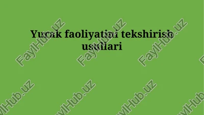 yurak faoliyatini tekshirish usullari — PPTX