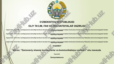 tibbiyotda axborot texnologiyalari fanidan tayyorlagan taqdimoti — PPTX