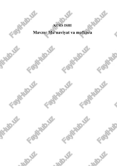 ma'naviyat va mafkura — DOCX