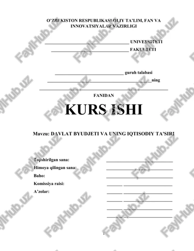 davlat byudjeti va uning iqtisodiy ta'siri — PDF