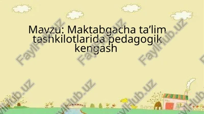 maktabgacha taʼlim tashkilotlarida pedagogik kengash — PPTX