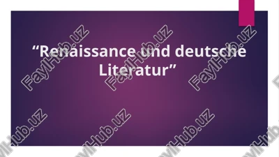 renaissance und deutsche literatur — PPTX